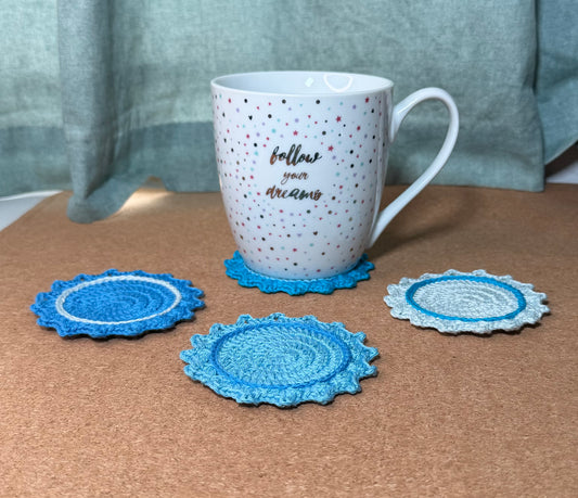 Blue Round Coasters